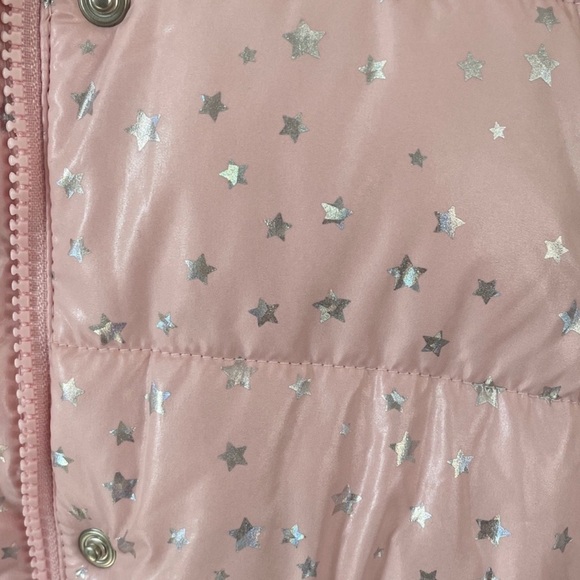 Pink Star Patterned Puffer Jacket - Picture 2 of 6